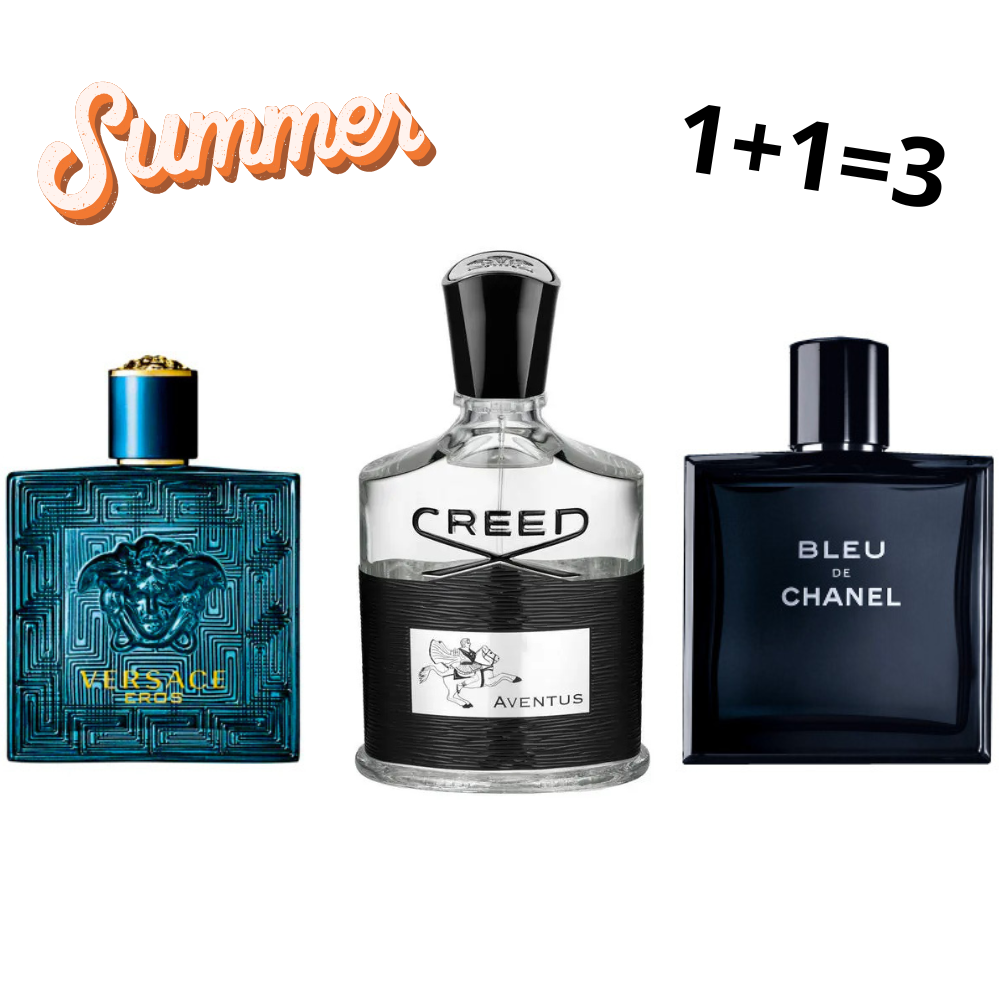 Pack Creed Aventus + Bleu De Chanel + Versace Eros